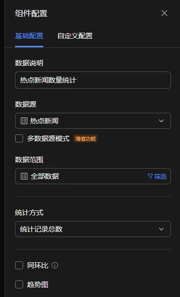 指标卡设置