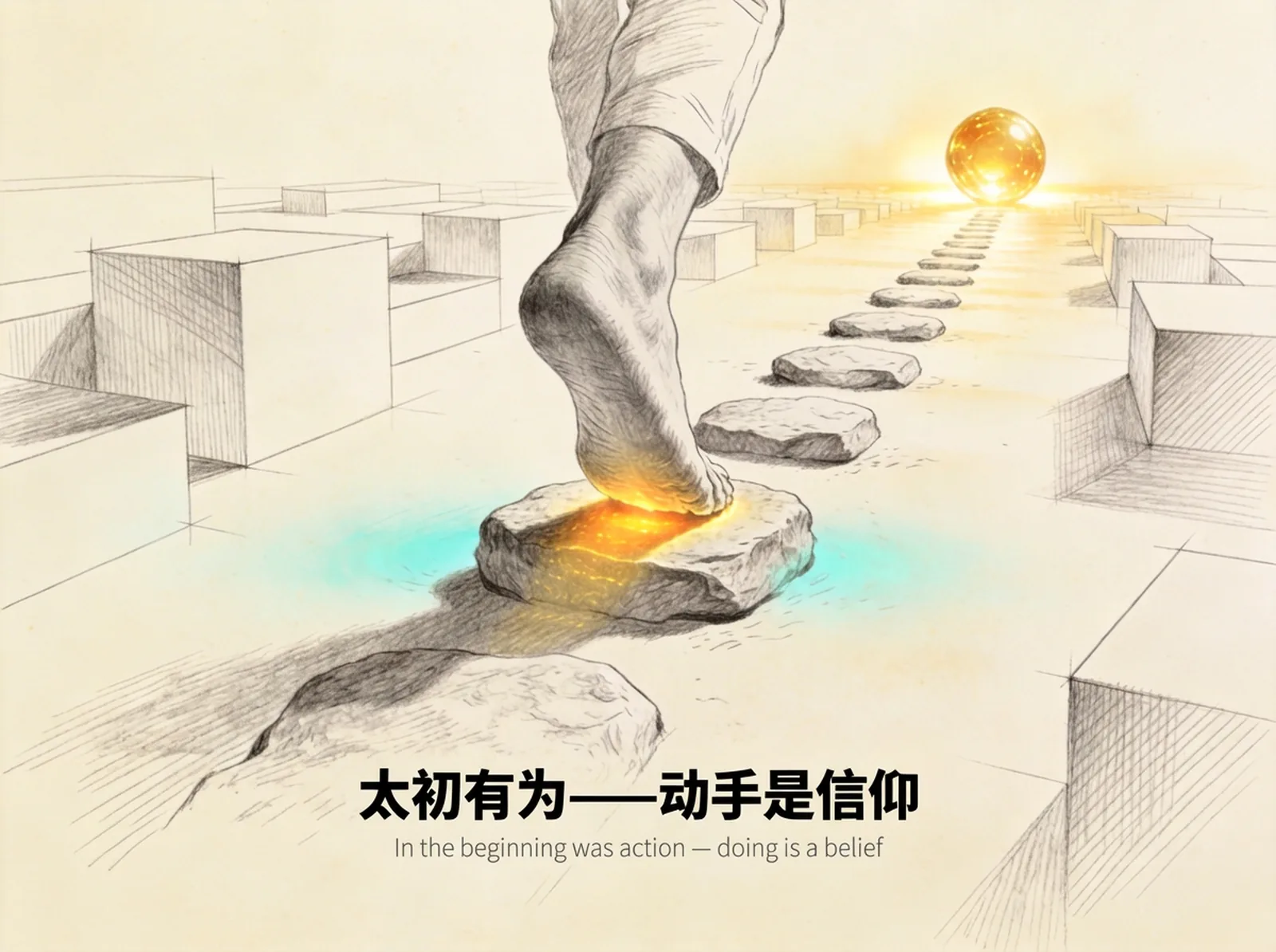 第一步踏出的脚